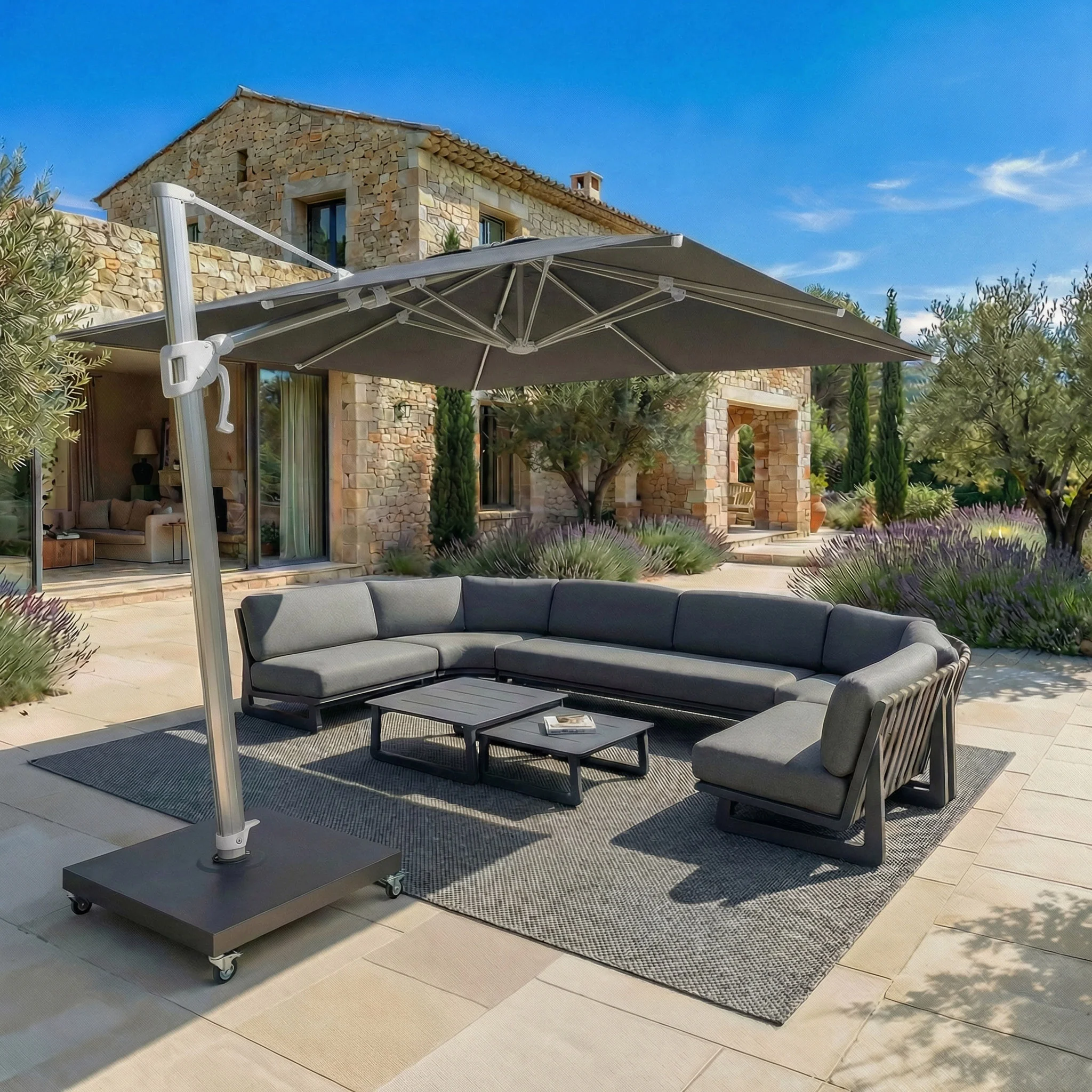 Parasol professionnel décentré Elyra (3x4m) - Image 58