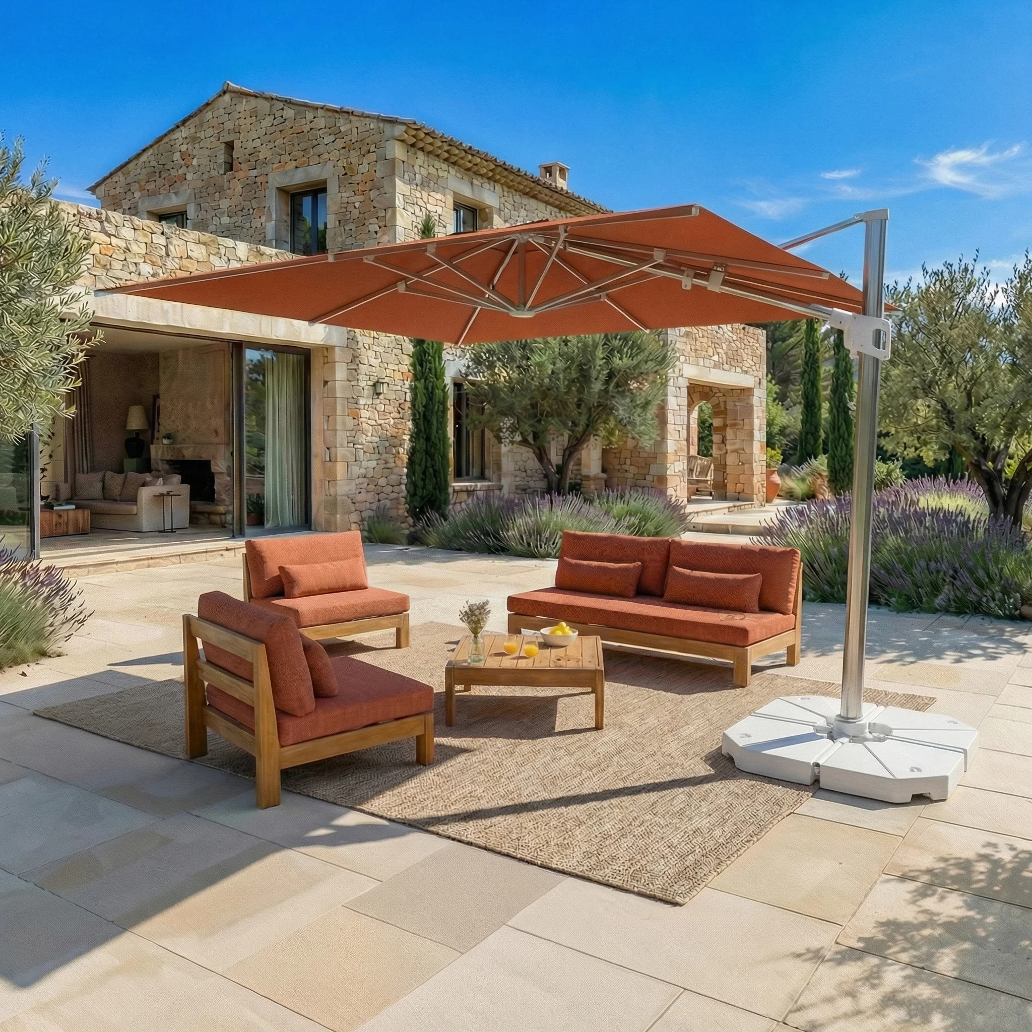 Parasol professionnel décentré Elyra (3x4m) - Image 7