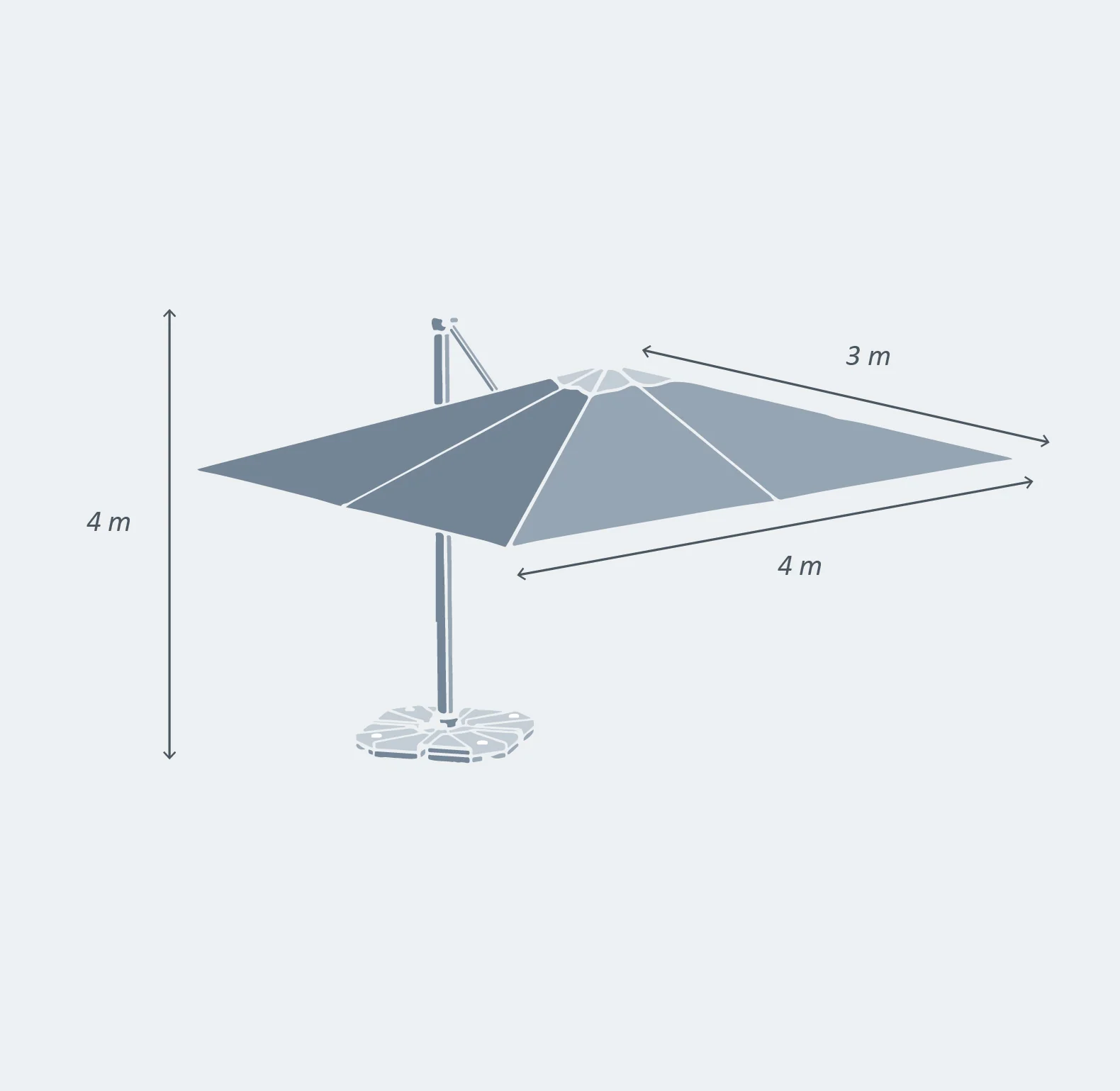Parasol déporté Yucatan (L4 x 3m) - Image 7