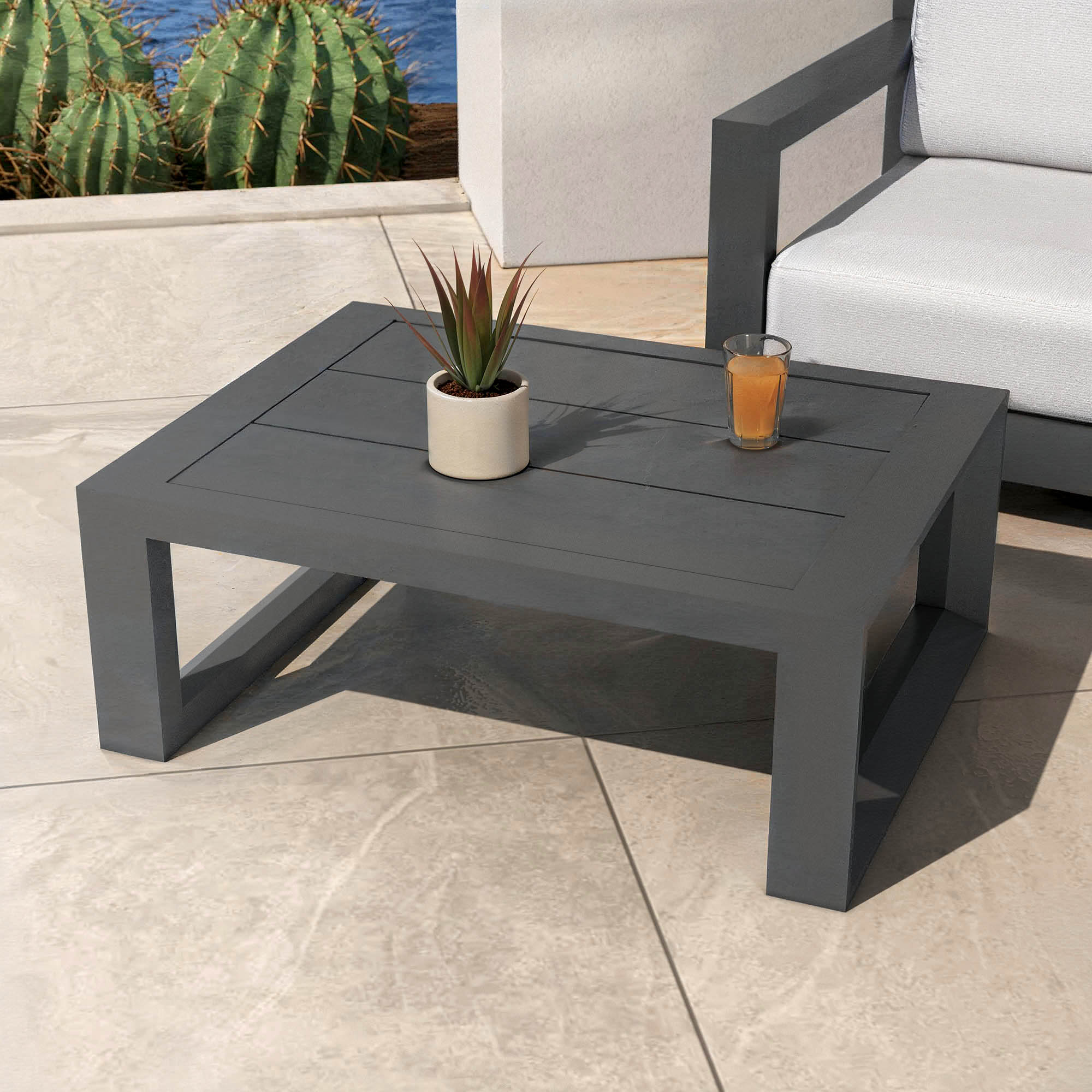 Table basse de jardin en aluminium Elba 94x72cm - Image 3