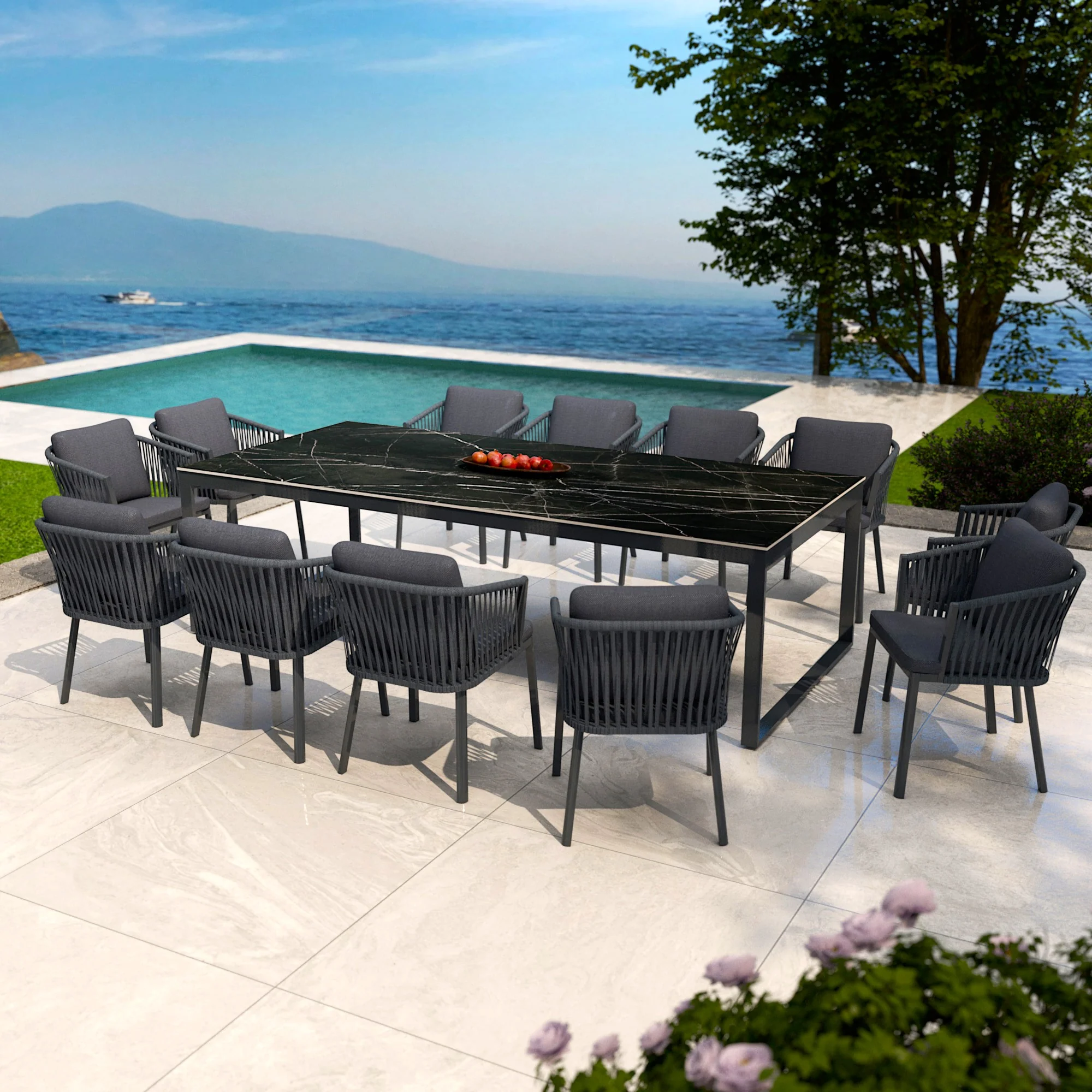 Table de jardin 12 places Aluminium/Céramique Kore ( 260 x 120 cm) - Image 10