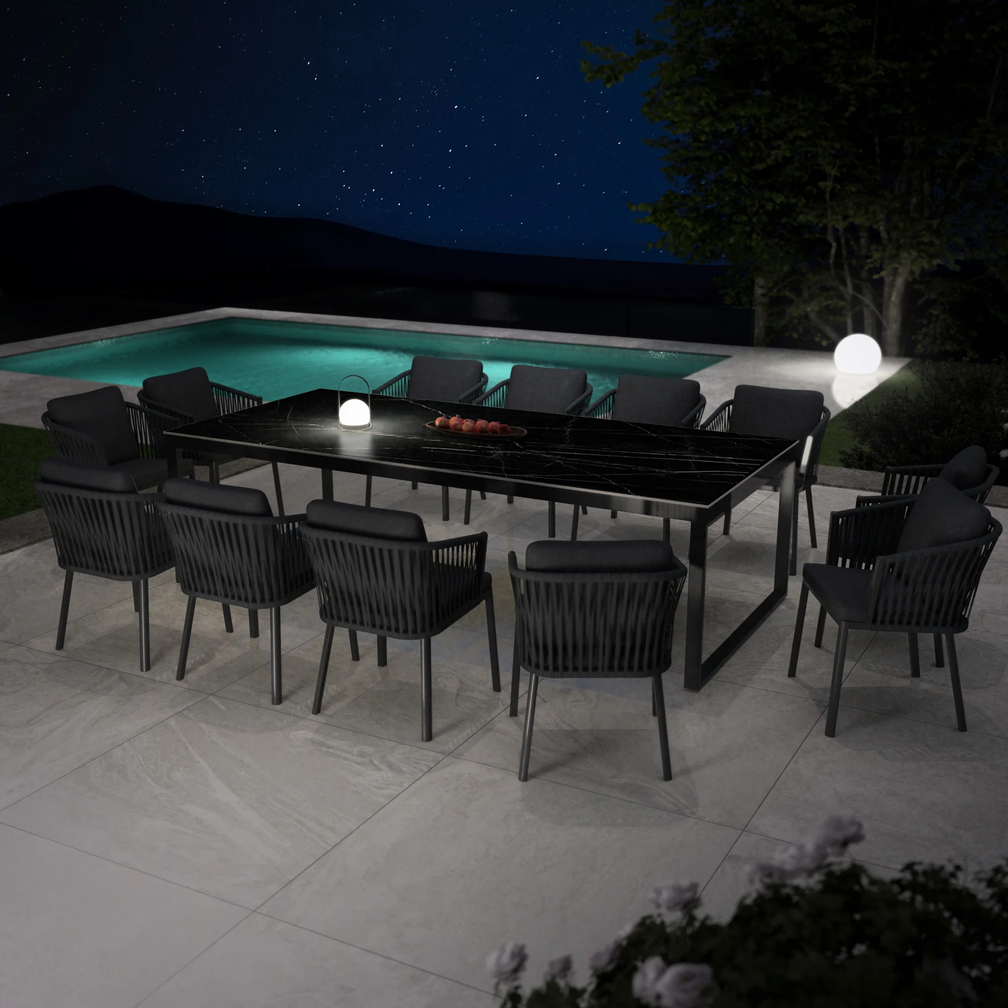 Table de jardin 12 places Aluminium/Céramique Kore ( 260 x 120 cm) - Image 12