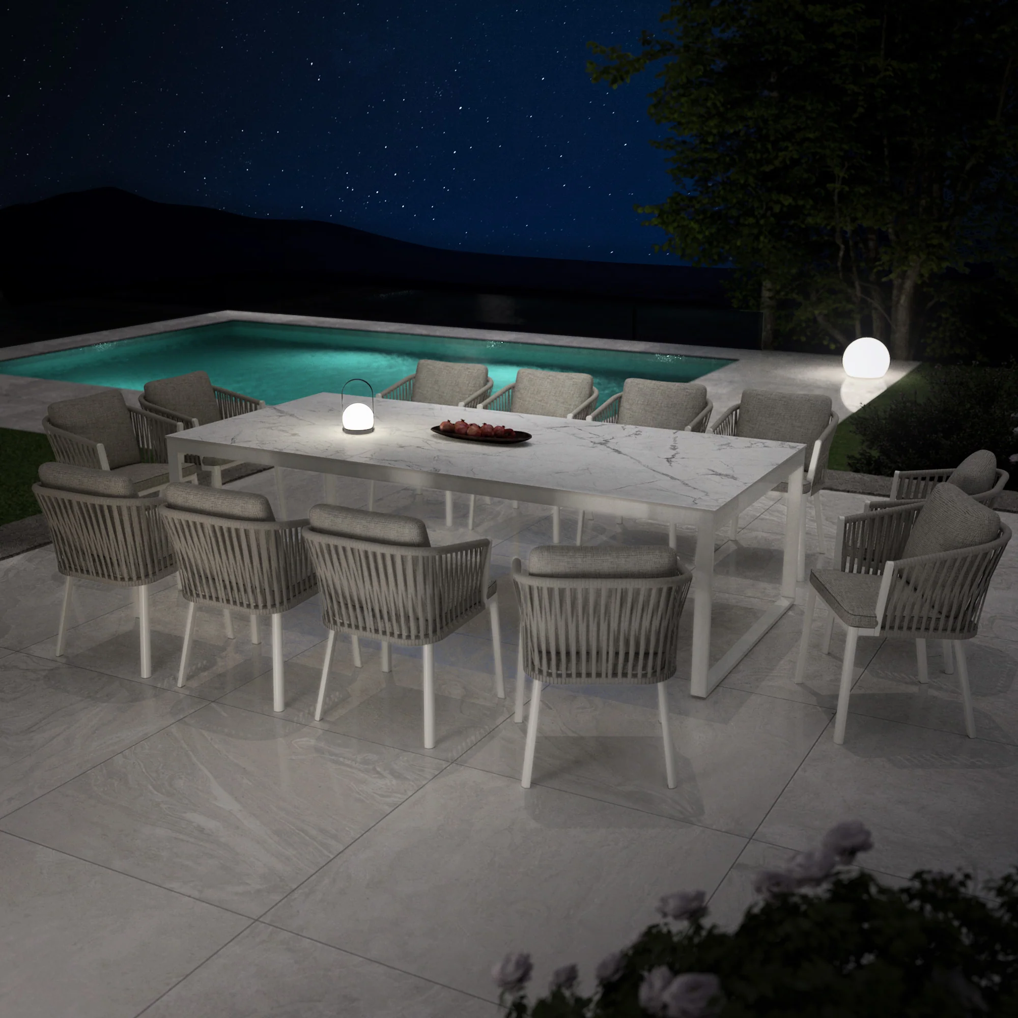 Table de jardin 12 places Aluminium/Céramique Kore ( 260 x 120 cm) - Image 5