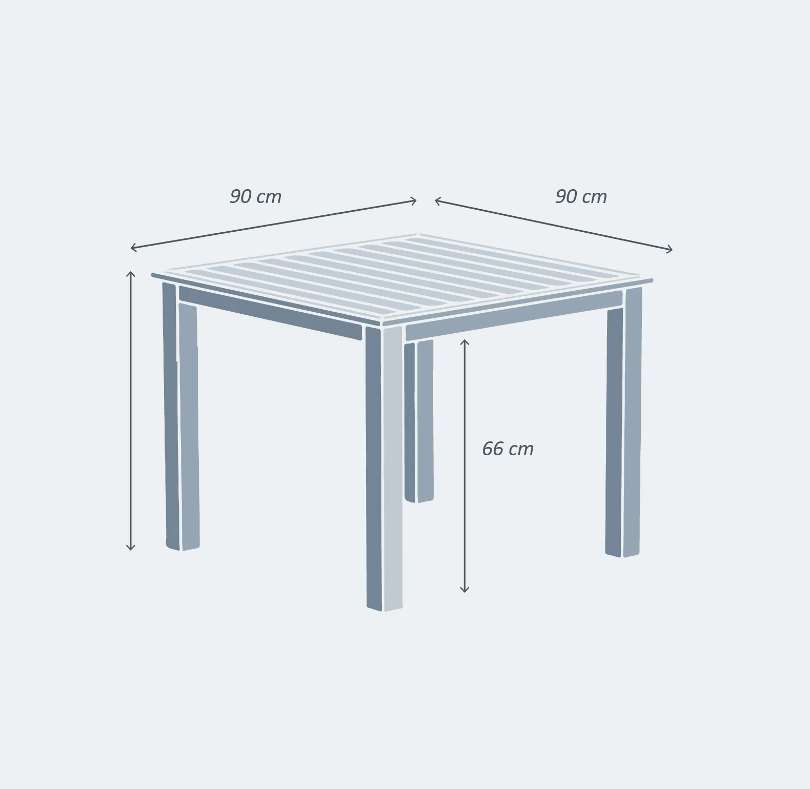 Table de jardin 4 places Aluminium Murano (90 x 90 cm) - Image 4