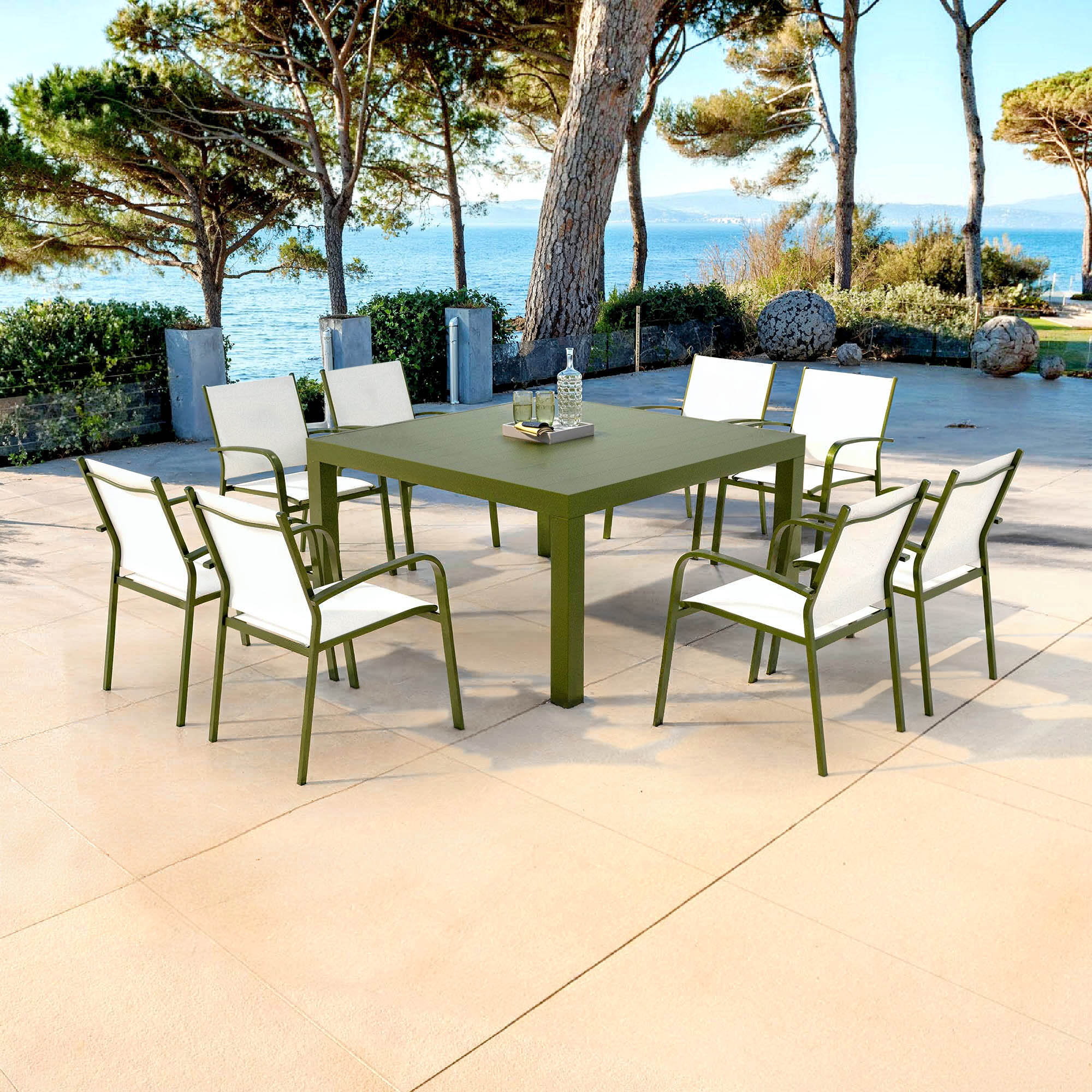Table de jardin 8 places Aluminium Murano (136 x 136 cm) - Image 13