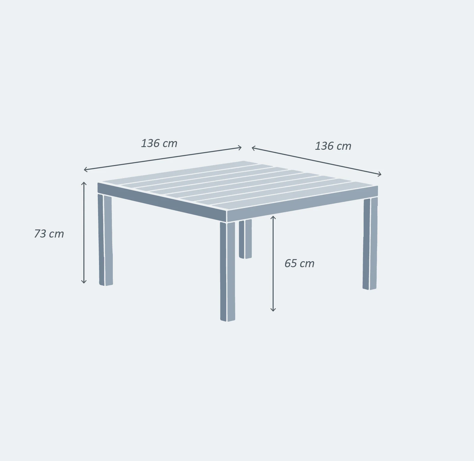 Table de jardin 8 places Aluminium Murano (136 x 136 cm) - Image 15