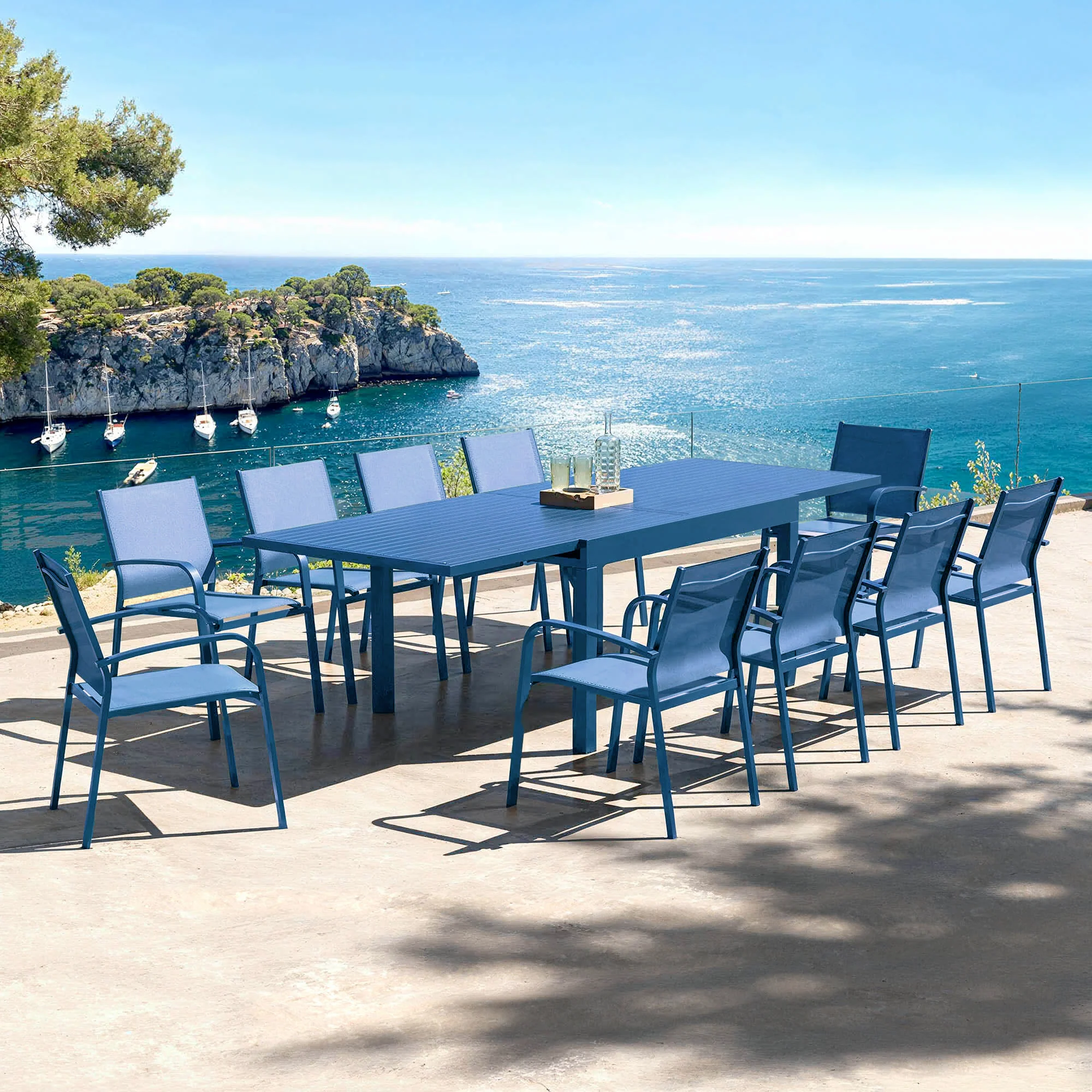 Table de jardin extensible 10 places Aluminium Murano (270 x 90 cm) - Image 19