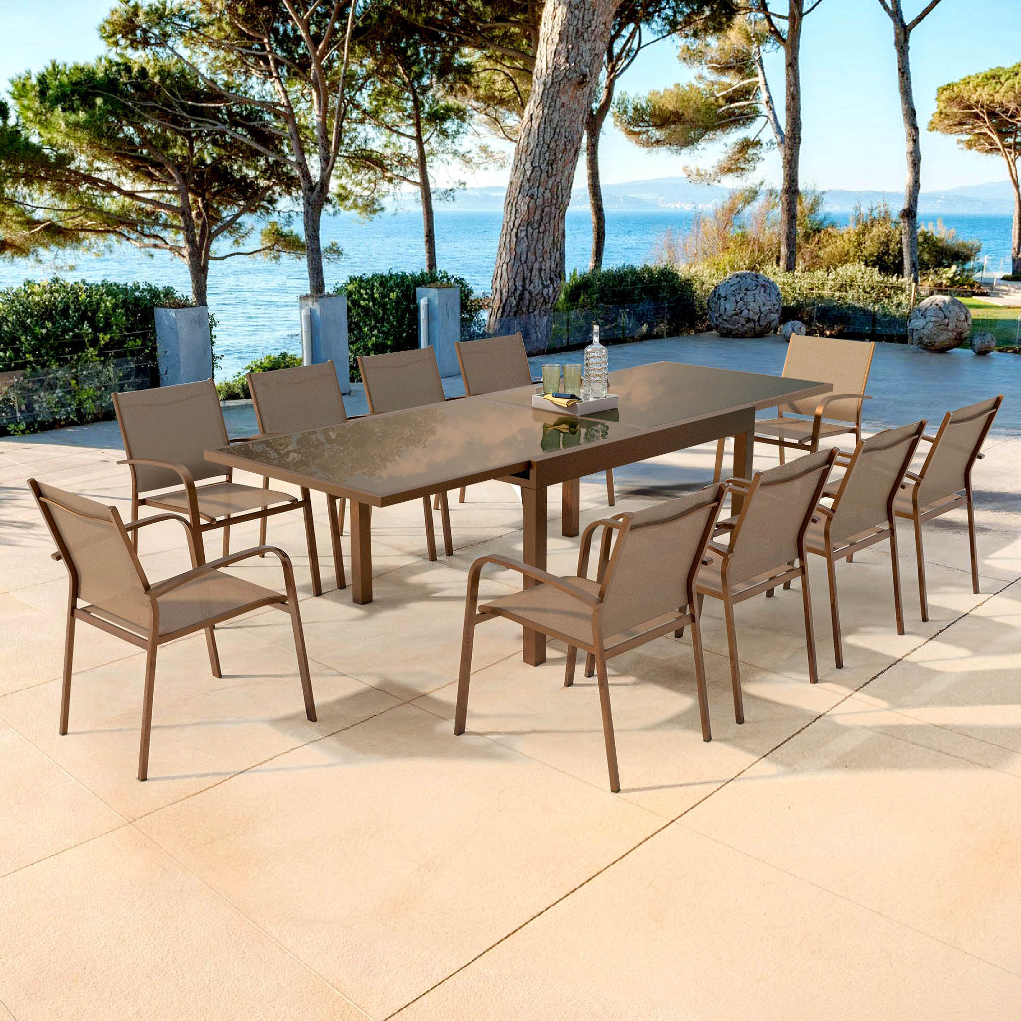 Table de jardin extensible 10 places en verre Murano (270 x 90 cm) - Image 19
