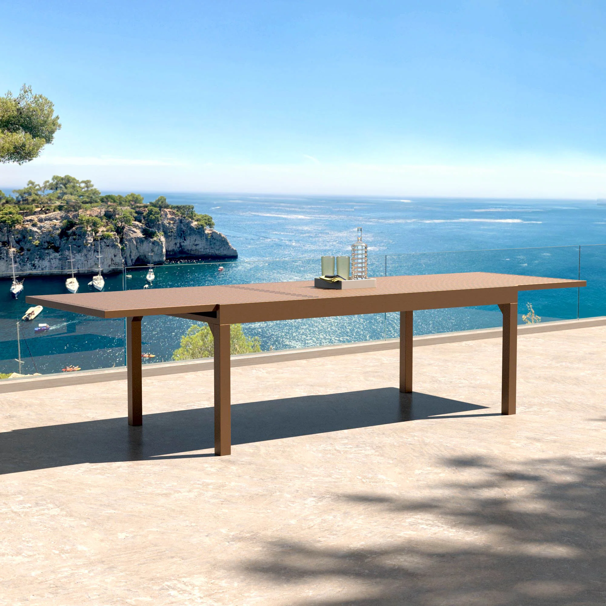Table de jardin extensible 12 places Aluminium Murano (320 x 100 cm) - Image 21